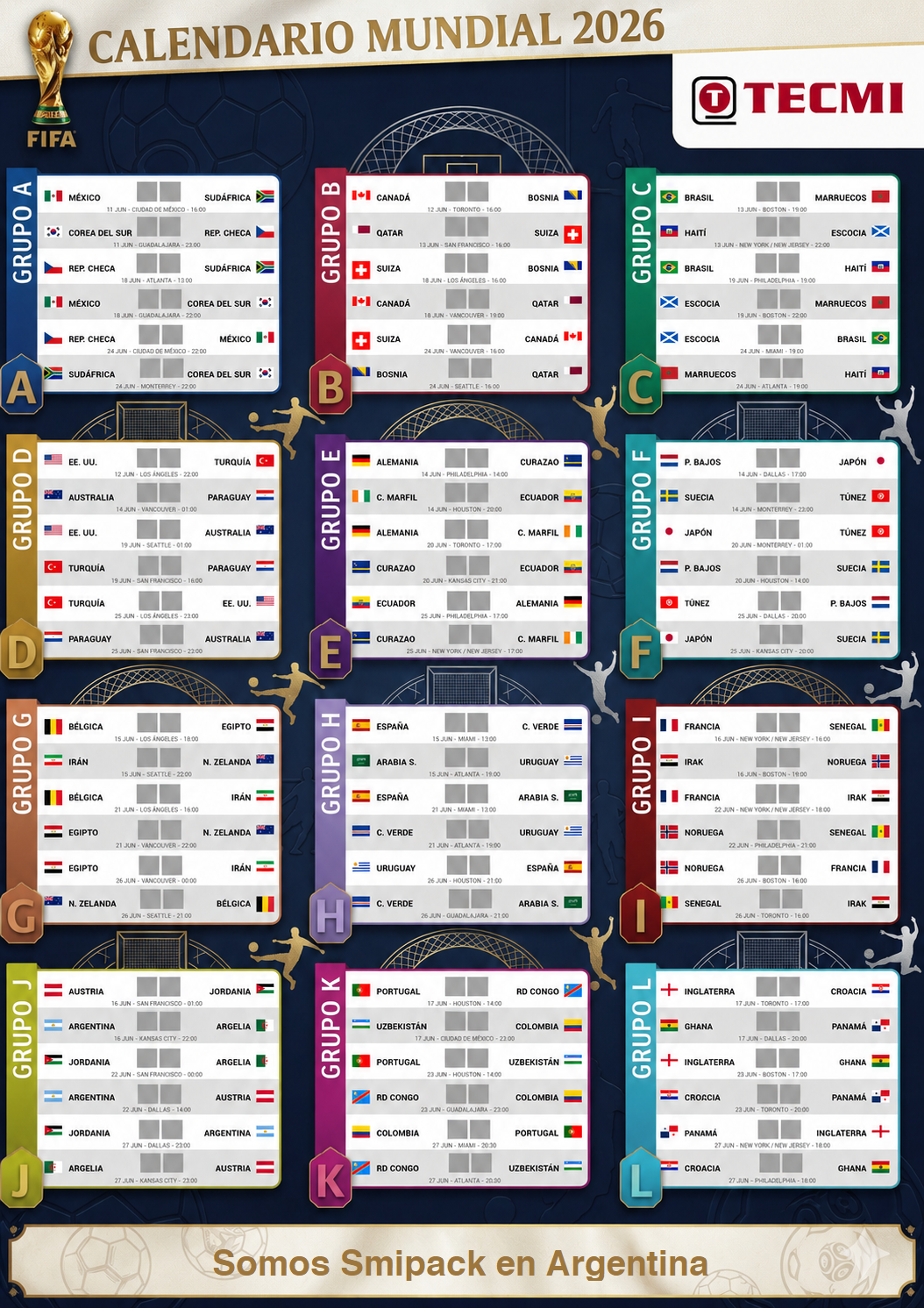 ¡TECMI y Smipack juegan en equipo! Descargá el fixture del Mundial 2026